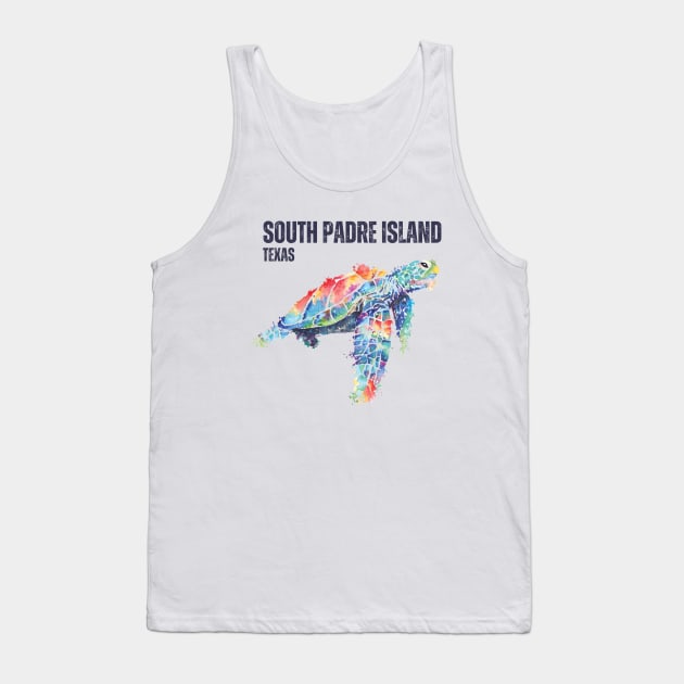 South Padre Island Texas Sea Turtle Tank Top by Delta V Art